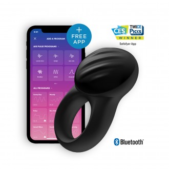 ANILLO VIBRADOR CON APP Y BLUETOOTH SIGNET RING SATISFYER NEGRO