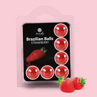 KISSABLE LUBRICANT BALLS STRAWBERRY FLAVOUR 6 x 4GR