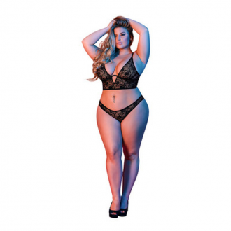 UNDERWIRED BRALETTE AND PANTY SET - BLACK