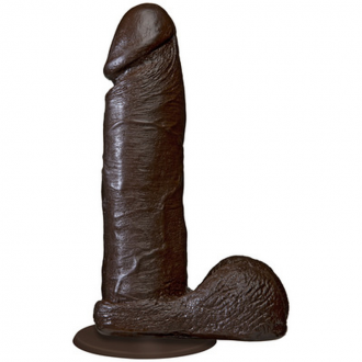 REALISTIC COCK WITH BALLS - REMOVABLE VAC-U-LOCK SUCTION CUP - 6 / 16 CM - CHOCOLATE