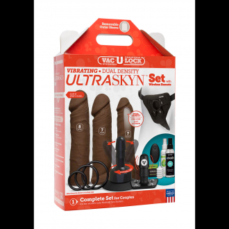 VIBRATING DUAL DENSITY ULTRASKYN TOYS SET + REMOTE CONTROL