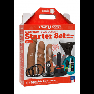 VIBRATING DUAL DENSITY ULTRASKYN TOYS SET + REMOTE CONTROL