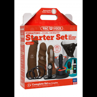 VIBRATING DUAL DENSITY ULTRASKYN TOYS SET + REMOTE CONTROL