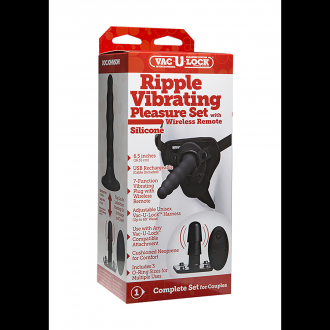 RIBBED VIBRATING PLEASURE SET WITH REMOTE CONTROL