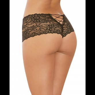 OPEN CROTCH BOY SHORT - BLACK