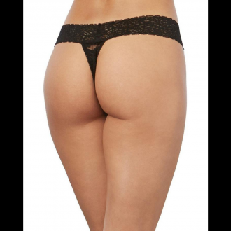 LACE THONG - ONE SIZE - BLACK