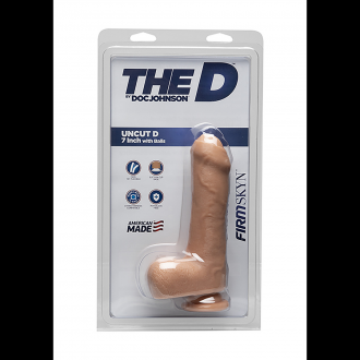 UNCUT D - REALISTIC FIRMSKYN DILDO WITH BALLS - 7 / 18 CM