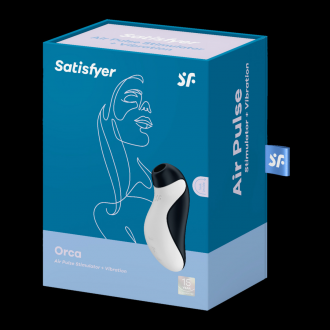 ORCA - AIR PULSE STIMULATOR AND VIBRATOR - BLACK/WHITE
