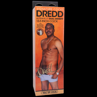 DREDD - REALISTIC ULTRASKYN DILDO - 13.5 / 34 CM - CHOCOLATE